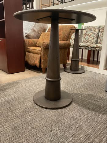 Round Stone Bistro Top Pedestal Table