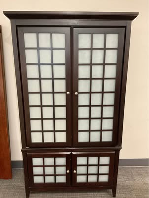 Dark Brown Shoji Style Cabinet