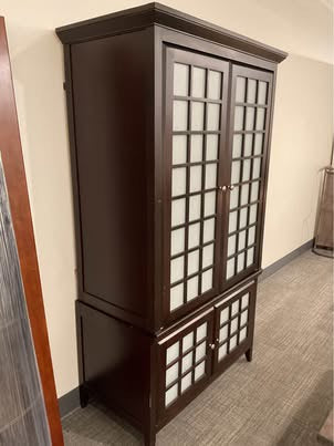 Dark Brown Shoji Style Cabinet