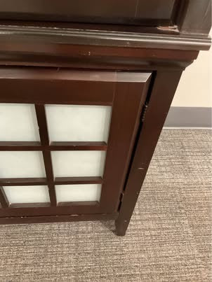 Dark Brown Shoji Style Cabinet