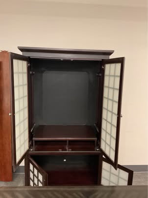 Dark Brown Shoji Style Cabinet
