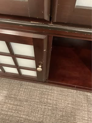 Dark Brown Shoji Style Cabinet