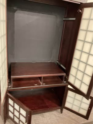 Dark Brown Shoji Style Cabinet