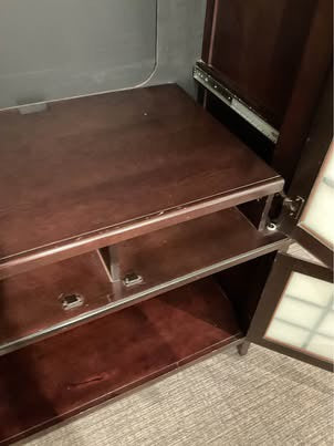 Dark Brown Shoji Style Cabinet