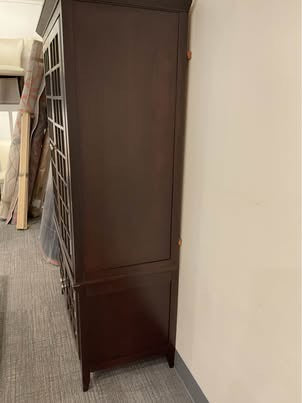 Dark Brown Shoji Style Cabinet