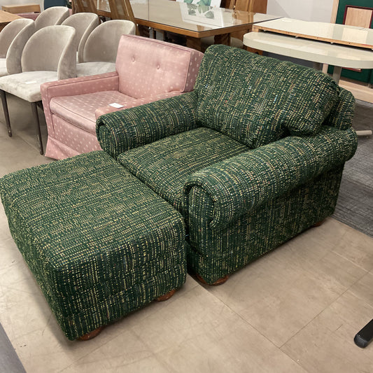 Emerald Chair with Ottoman
