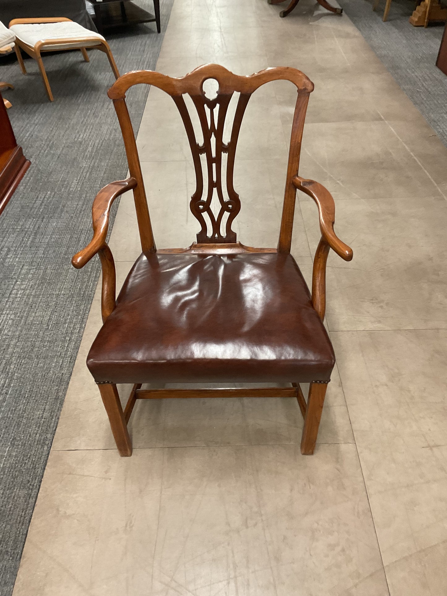 Classic Armchair W/Leather Seat