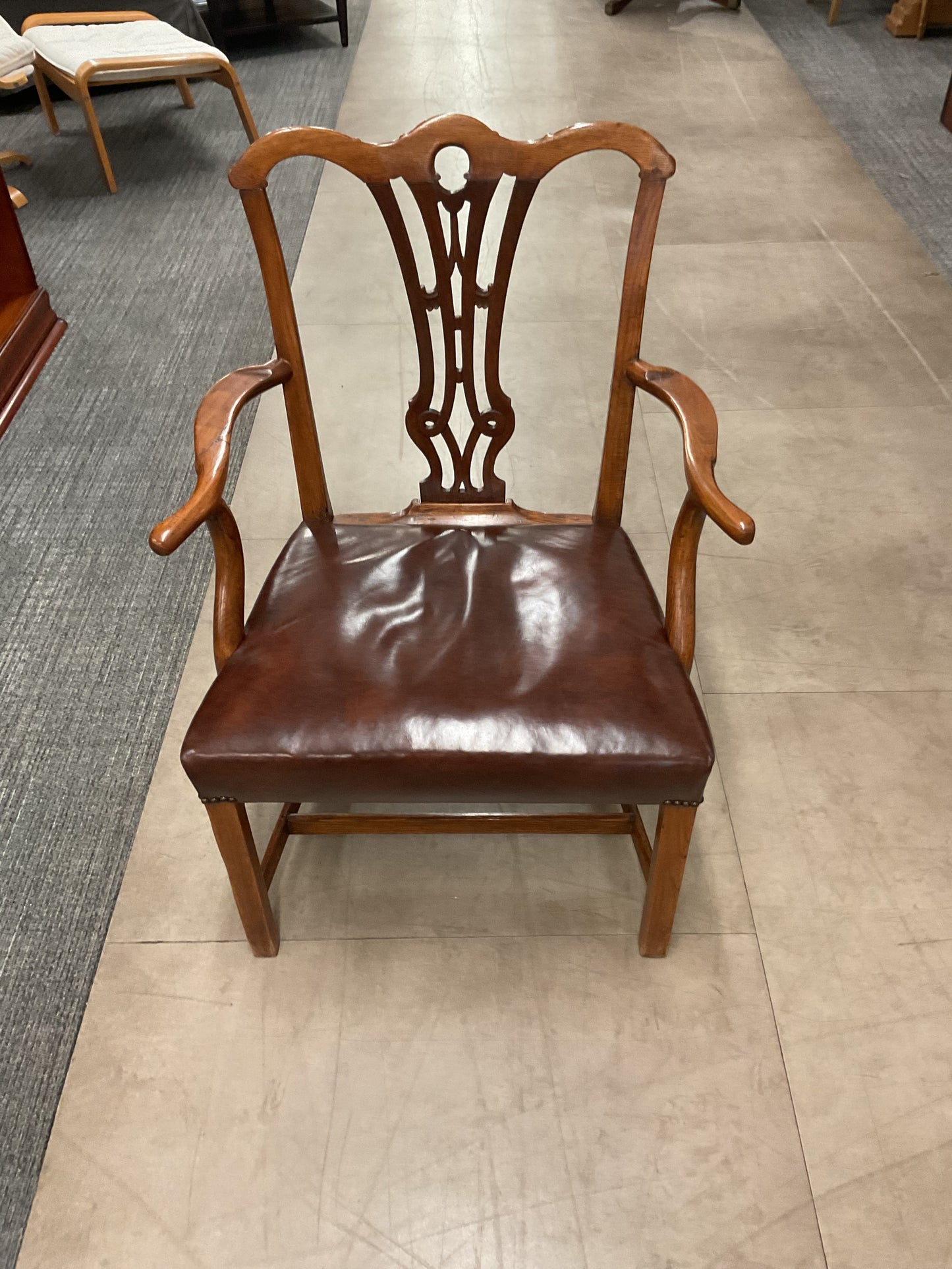 Classic Armchair W/Leather Seat