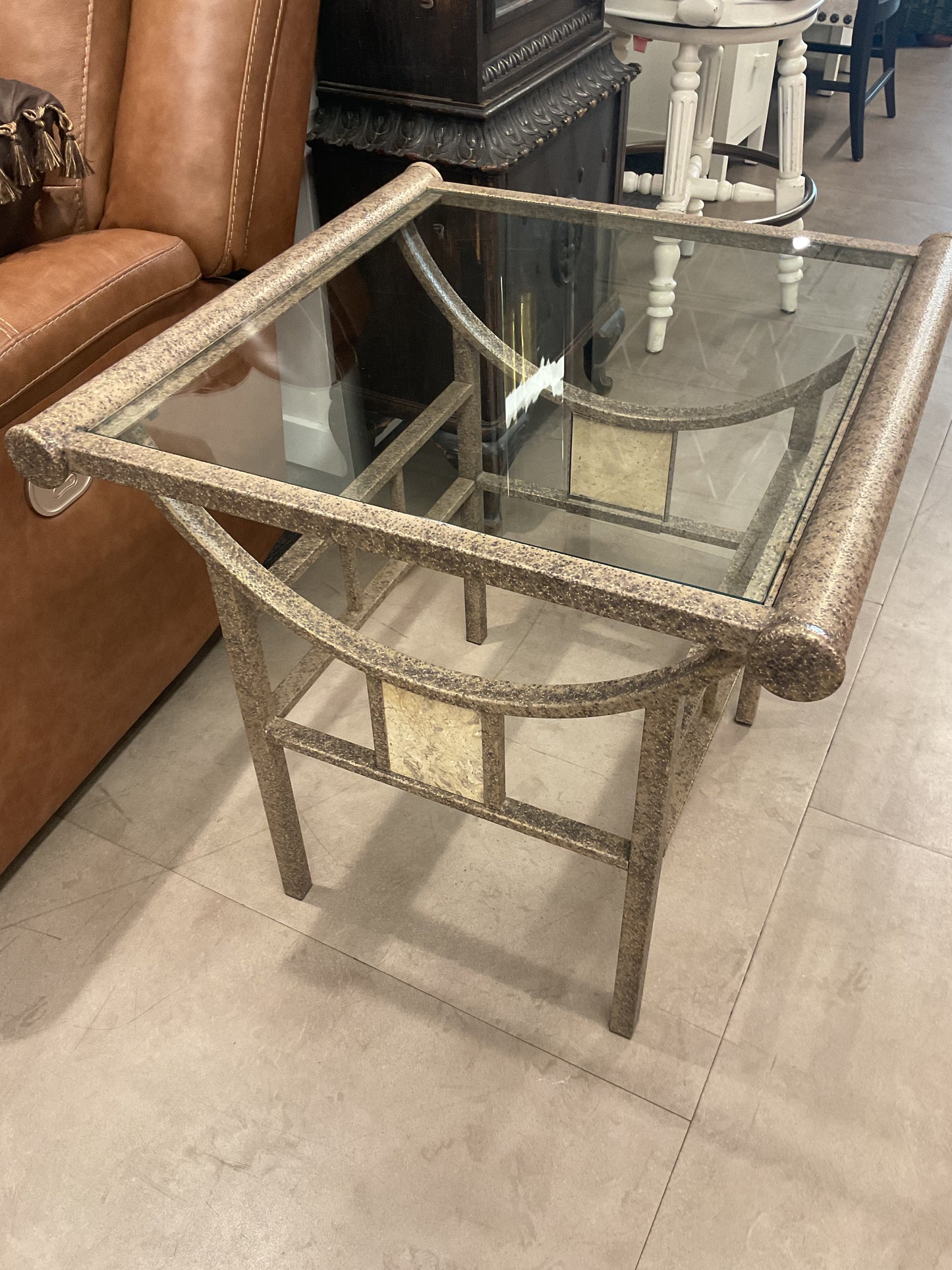 Hammered Metal End Table