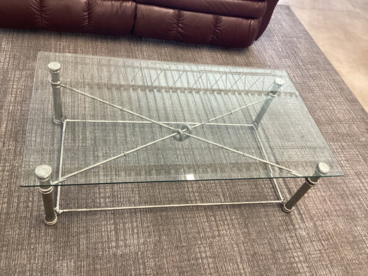 Silver Glass Top Table