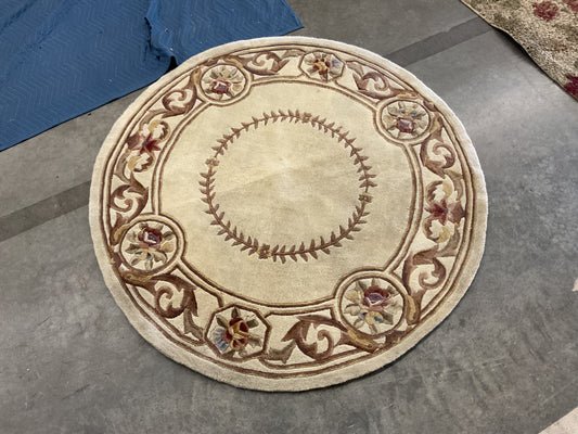 Elegant Round Floral Rug (F66)