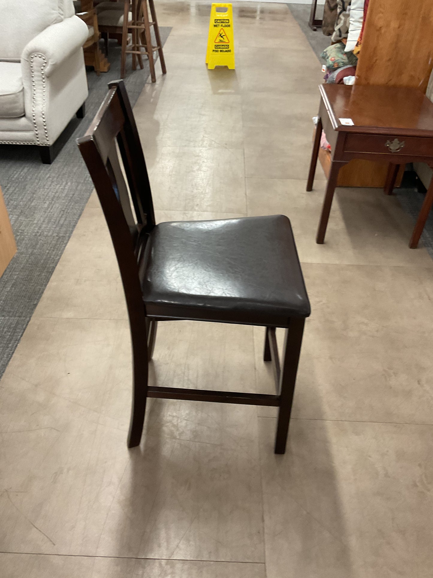 Dark Wood Counter Chair