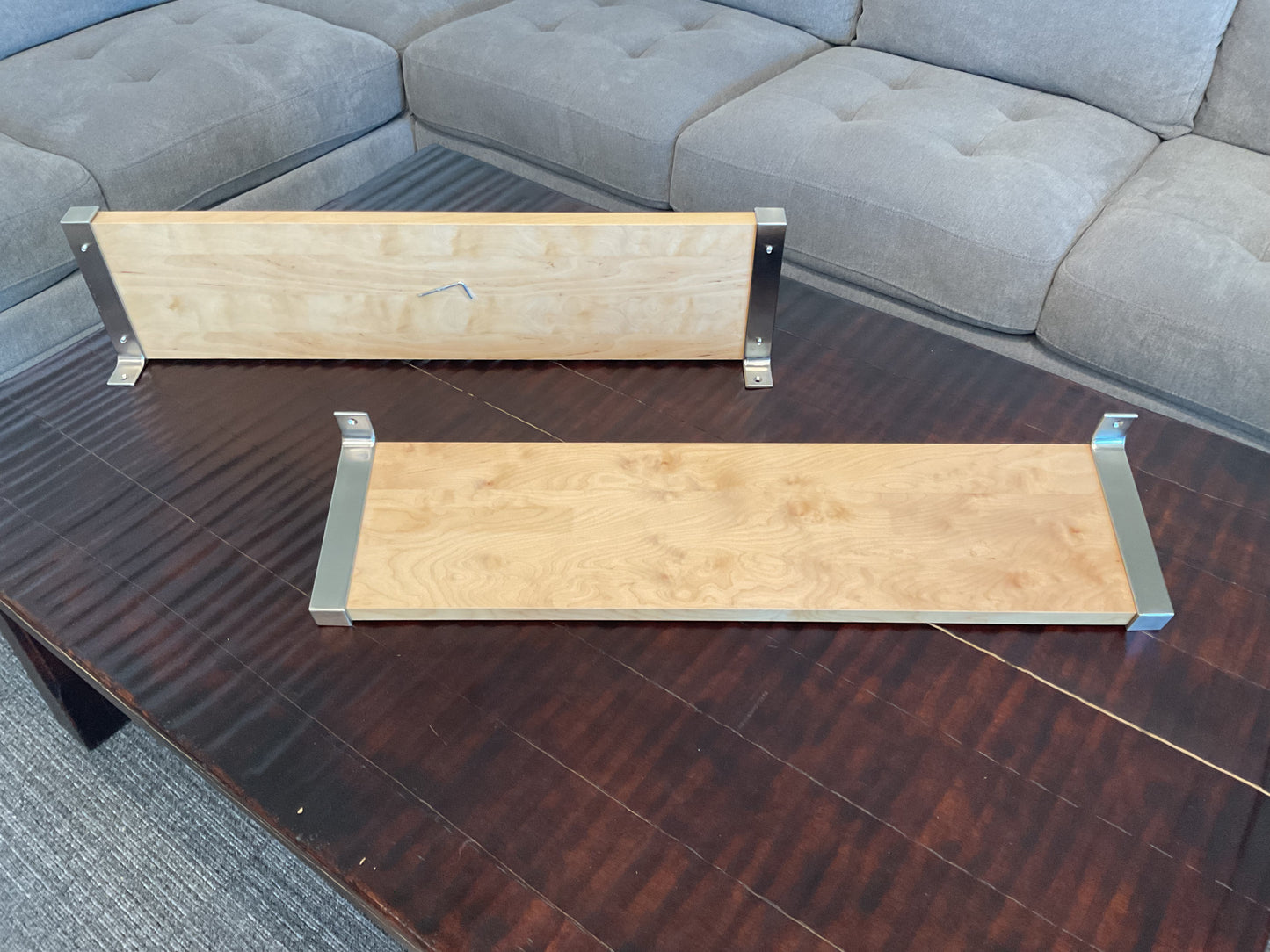 Wood Shelves W/Stainless Steel Brackets