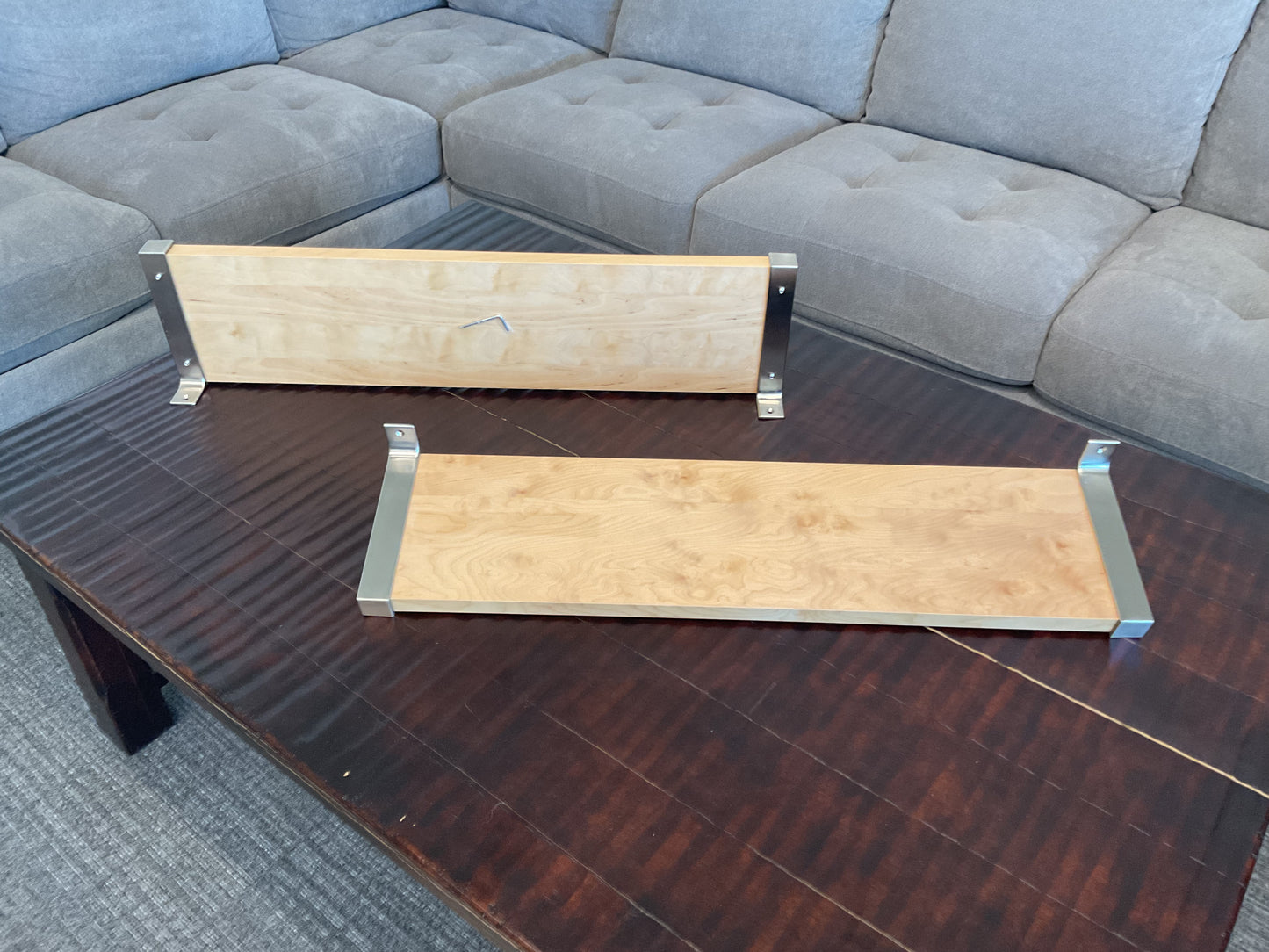 Wood Shelves W/Stainless Steel Brackets