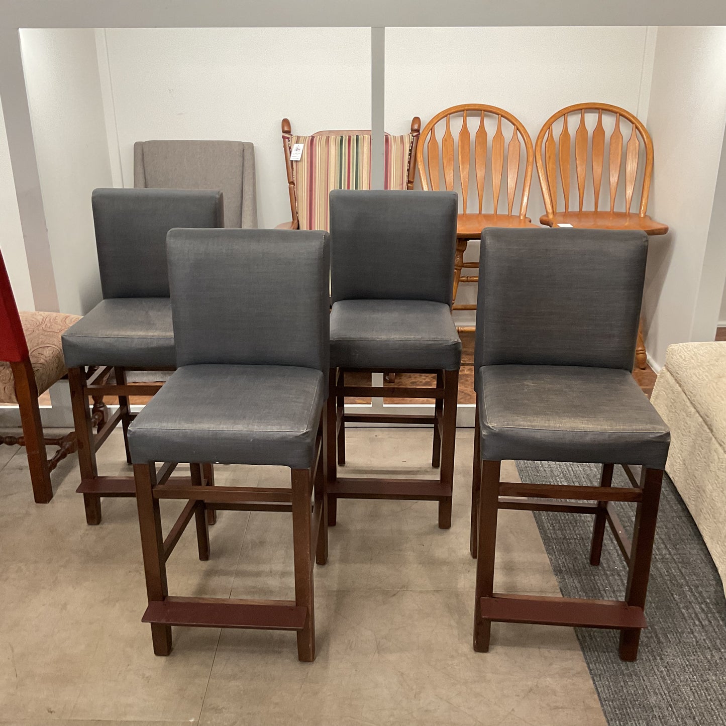 Four Rhino Steel Barstools