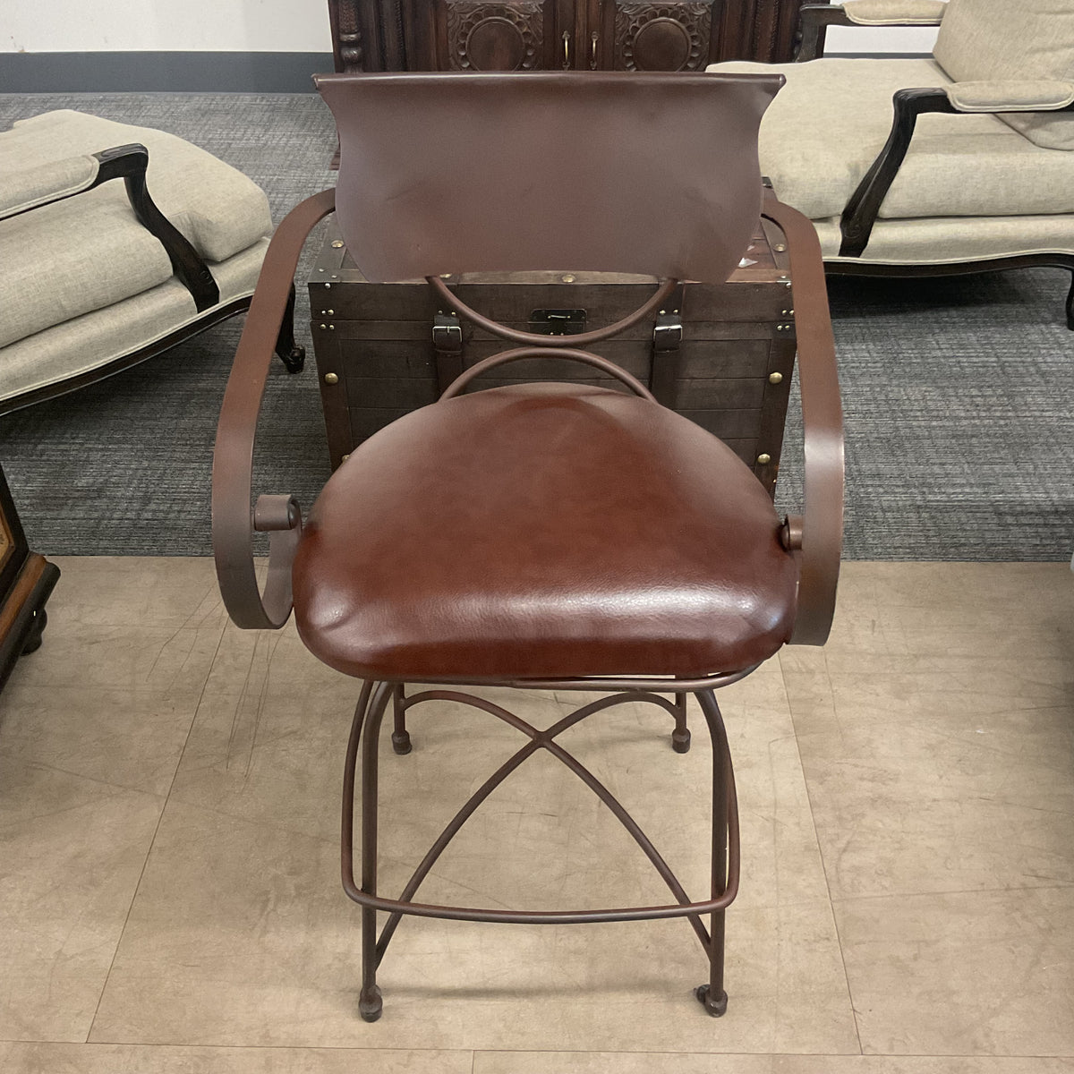 Orbit Leather Stool