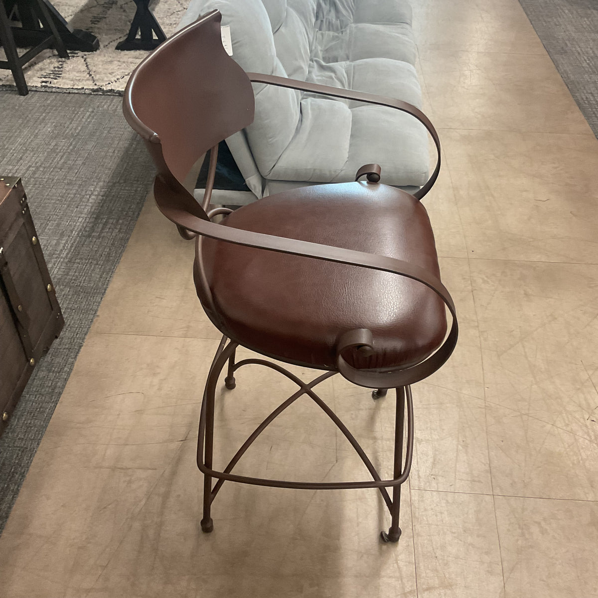 Orbit Leather Stool