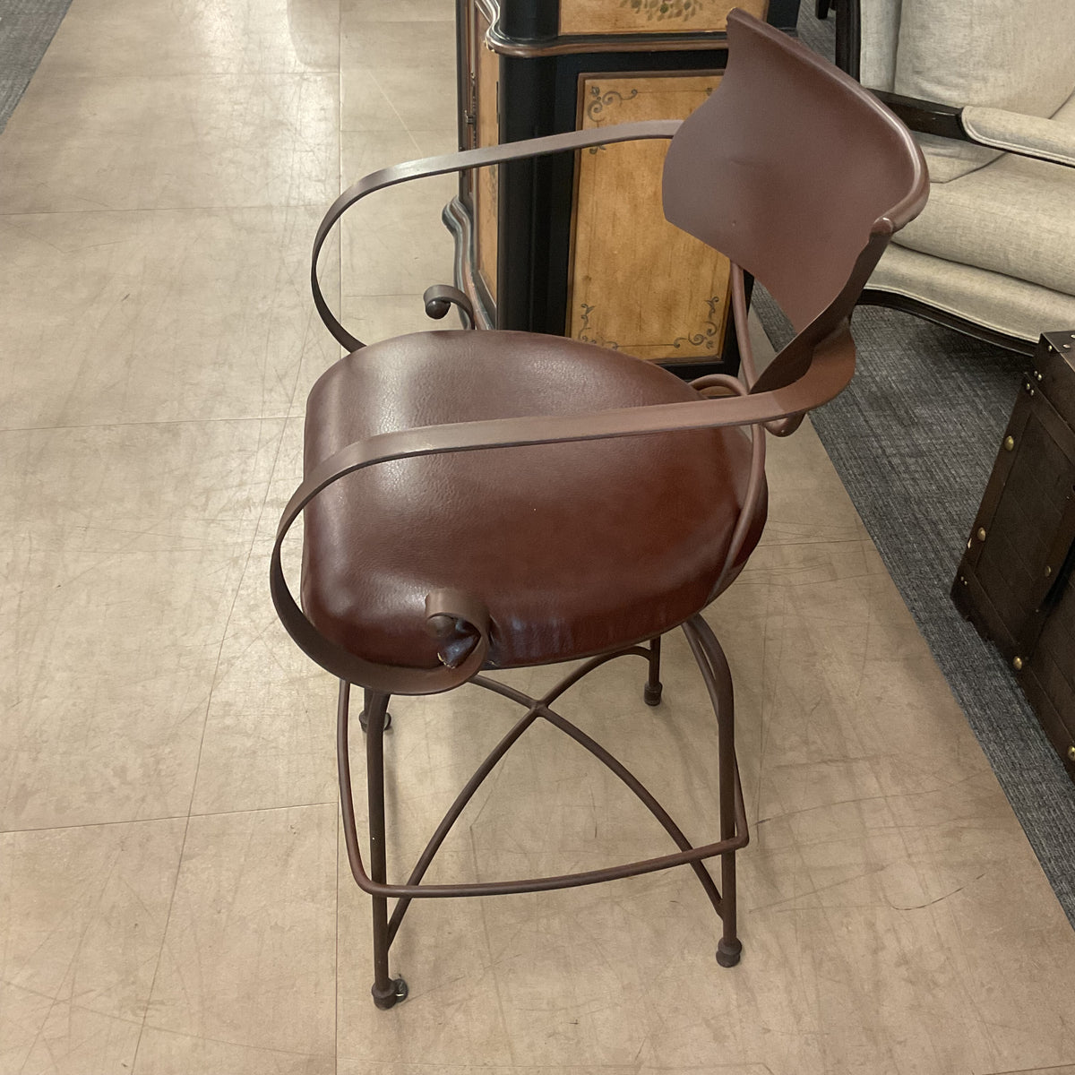 Orbit Leather Stool