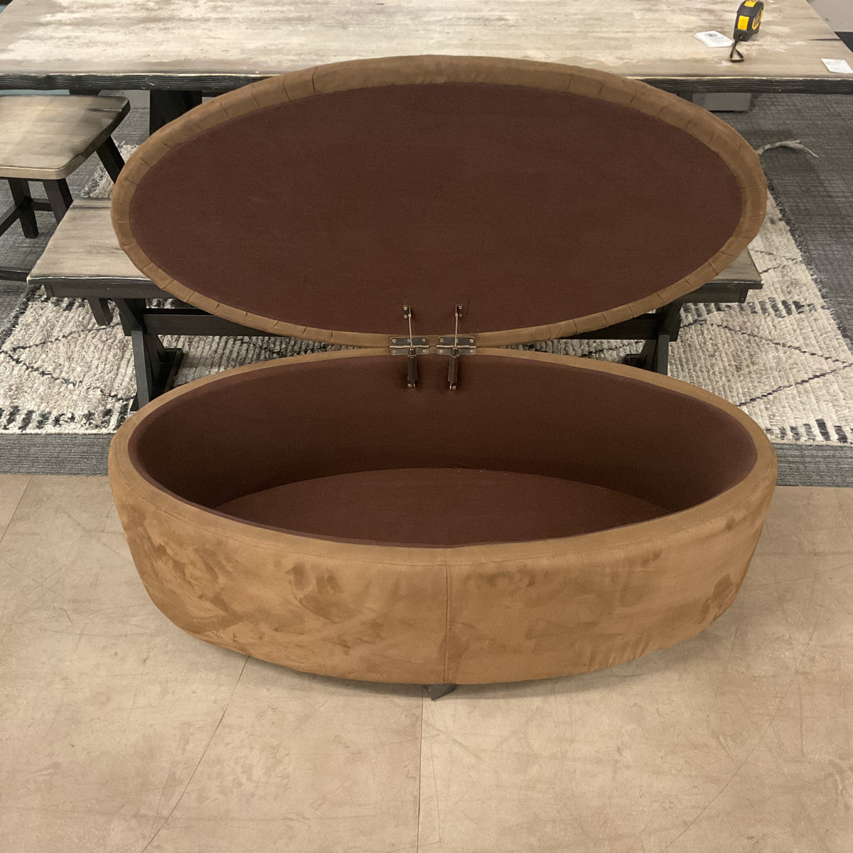 Velvet Coffin Ottoman