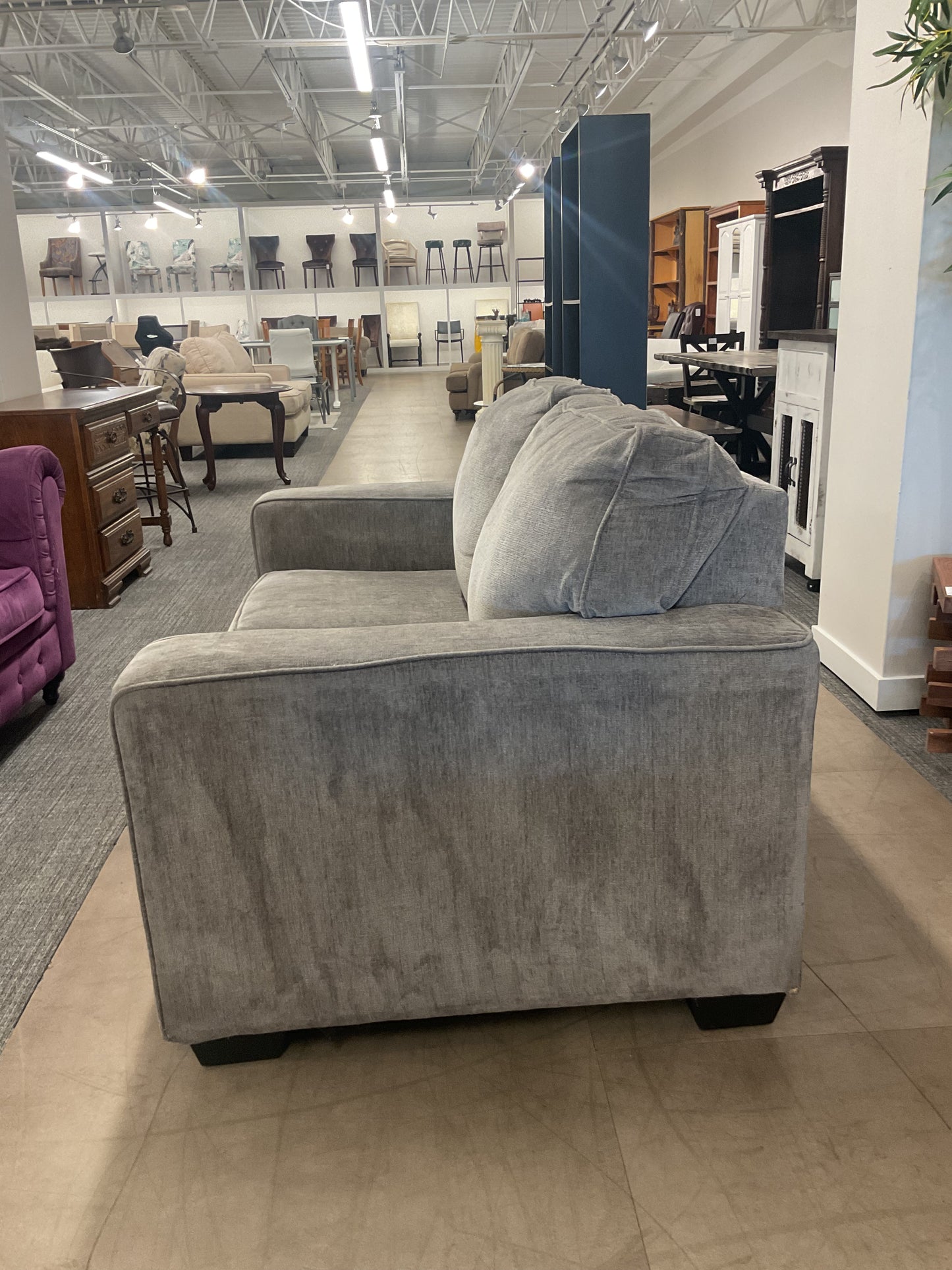 Plush Alloy Loveseat