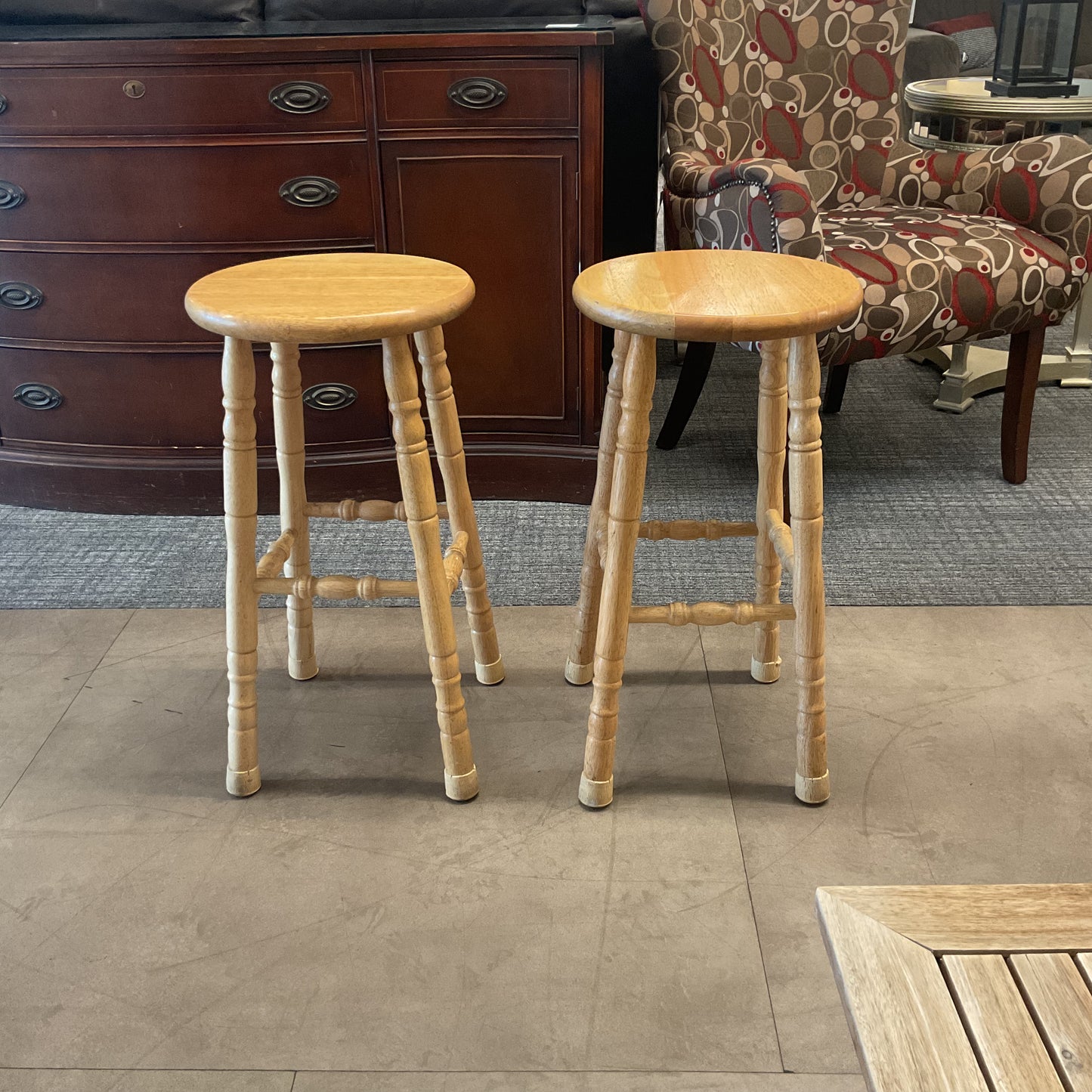 Light Oak Stool Set (2)